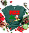 Fizz The Season, Santa Skiing By Champagne Bottle, Trendy Christmas, Png Sublimation