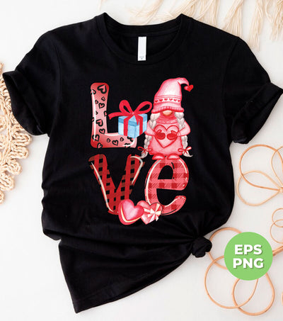 Love Gnome, Pink Leopard, Cute Love, Cute Valentine, Trendy Valentine, Png Sublimation