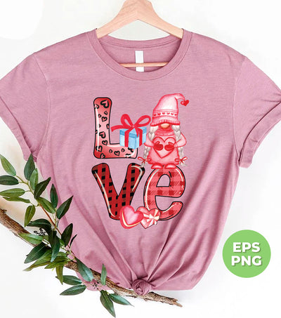 Love Gnome, Pink Leopard, Cute Love, Cute Valentine, Trendy Valentine, Png Sublimation