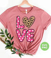 Love Heart Design, Leopard Pattern, Valentine's Day, Trendy Valentine, Png Sublimation