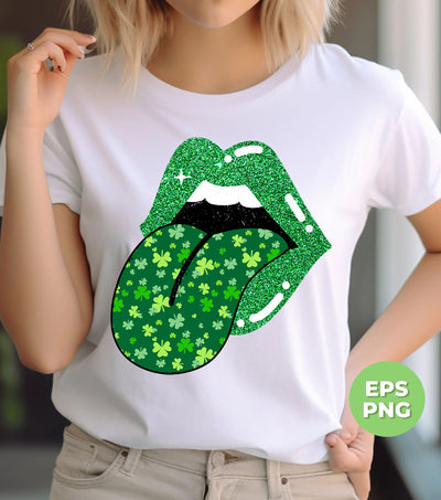 Patrick Lips, Patrick Glitter, St. Patrick's Day, Patrick Leaves, Png Sublimation