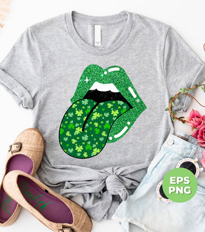 Patrick Lips, Patrick Glitter, St. Patrick's Day, Patrick Leaves, Png Sublimation