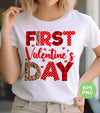 First Valentine's Day, Cute Valentine, Heart Pattern, Trendy Valentine, Png Sublimation