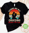 Husband And Wife Cruising Partner For Life, Retro Valentine, Couple Silhouette, Digital Files, Png Sublimation