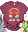 Husband And Wife Cruising Partner For Life, Retro Valentine, Couple Silhouette, Digital Files, Png Sublimation