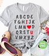 I Love You Alphabet, Valentine Alphabet, Love Valentine, Digital Files, Png Sublimation