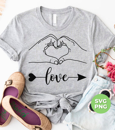 Heart Sign, Love Narrow, Cupid Narrow, Hand Make Heart, Digital Files, Png Sublimation