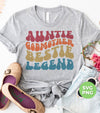 Auntie Godmother Bestie Legend, Retro Mother Gift, Digital Files, Png Sublimation