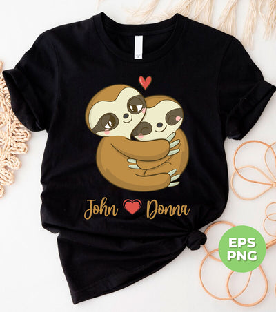 Personlaized Couple Name, Sloth Lover, Sloth Couple, Digital Files, Png Sublimation