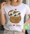 Personlaized Couple Name, Sloth Lover, Sloth Couple, Digital Files, Png Sublimation