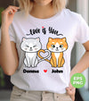 Custom Name Valentine, Cat Couple, Personalized Name Couple, Digital Files, Png Sublimation