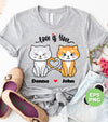 Custom Name Valentine, Cat Couple, Personalized Name Couple, Digital Files, Png Sublimation