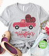 Happy Valentine's Day, Pink Truck In Valentine, Truck Bring Leopard Heart, Digital Files, Png Sublimation