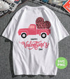 Happy Valentine's Day, Pink Truck In Valentine, Truck Bring Leopard Heart, Digital Files, Png Sublimation