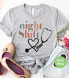 Night Shift Crew, Love Nurse, Nurse Lover, Nurse Element, Digital Files, Png Sublimation