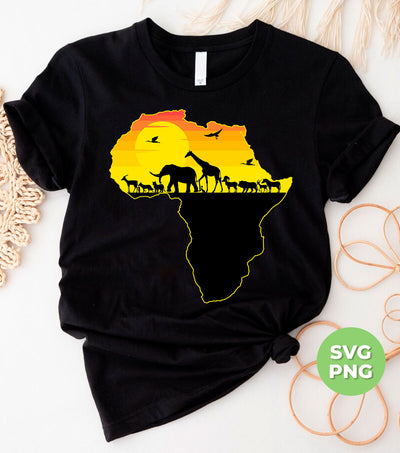 Animal In Africa, Love Animal, Love Africa, Africa Shape, Digital Files, Png Sublimation