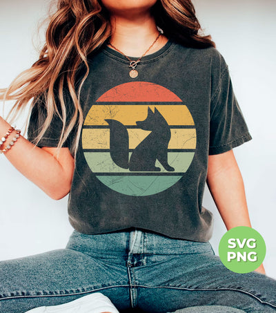 Fox Lover, Sox Silhouette, Retro Fox, Love Fox, Fox Vintage, Digital Files, Png Sublimation