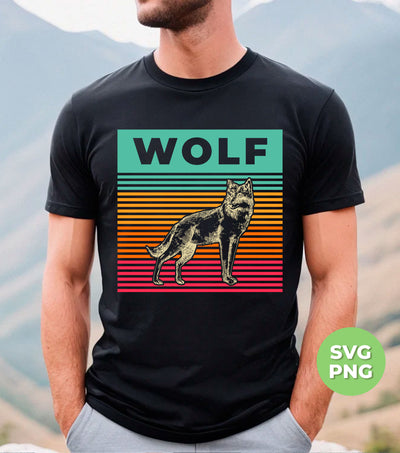 Retro Wolf, Love Wolf, Wolf Silhouette, Wolf Lover, Digital Files, Png Sublimation