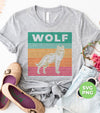 Retro Wolf, Love Wolf, Wolf Silhouette, Wolf Lover, Digital Files, Png Sublimation