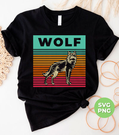 Retro Wolf, Love Wolf, Wolf Silhouette, Wolf Lover, Digital Files, Png Sublimation