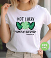 Not Lucky, Simply Blessed, St. Patrick, Saint Patrick, Glitter Green Heart, Digital Files, Png Sublimation