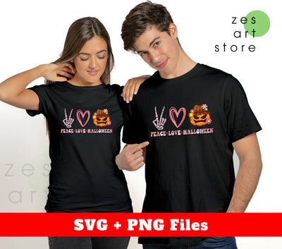 Peace Love Halloween, Halloween Holiday, Spooky Pumpkin, Svg Files, Png Sublimation