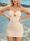 This Twist-Front Tube Bodycon Mini Dress is designed to effortlessly elevate your style for any occasion. The twist-front detail adds a touch of chic to this versatile and comfortable dress. With its snug bodycon fit, you'll feel confident and stylish while making a statement. Perfect for any event, from weddings to date nights.