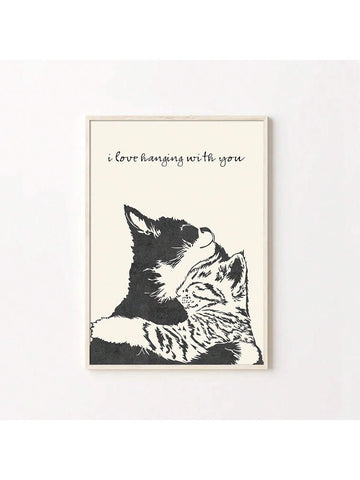 Celebrate love with this charming and romantic art poster featuring two adorable cats. Perfect for couples, this poster captures the affection and bond between two feline companions. A delightful addition to any home, this poster is a must-have for cat lovers and those looking to add a touch of love and cuteness to their decor.