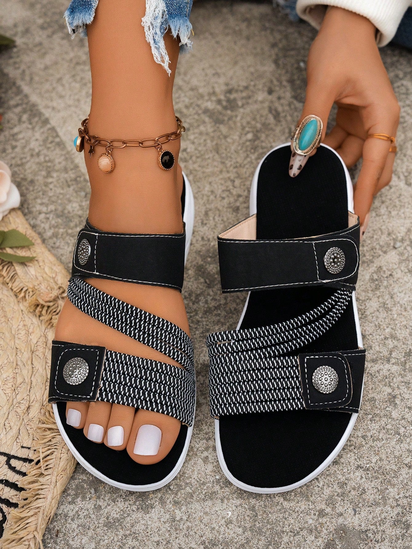 Step into summer fun with these ultra-lightweight, water-friendly women's sandals! Designed for easy slip-on comfort, they feature an adjustable strap for the perfect fit and an anti-slip sole to keep you steady on sandy shores or wet surfaces. Whether you're beach-bound or just soaking up the sun, these casual slippers combine playful style with practical comfort for all-day wear.