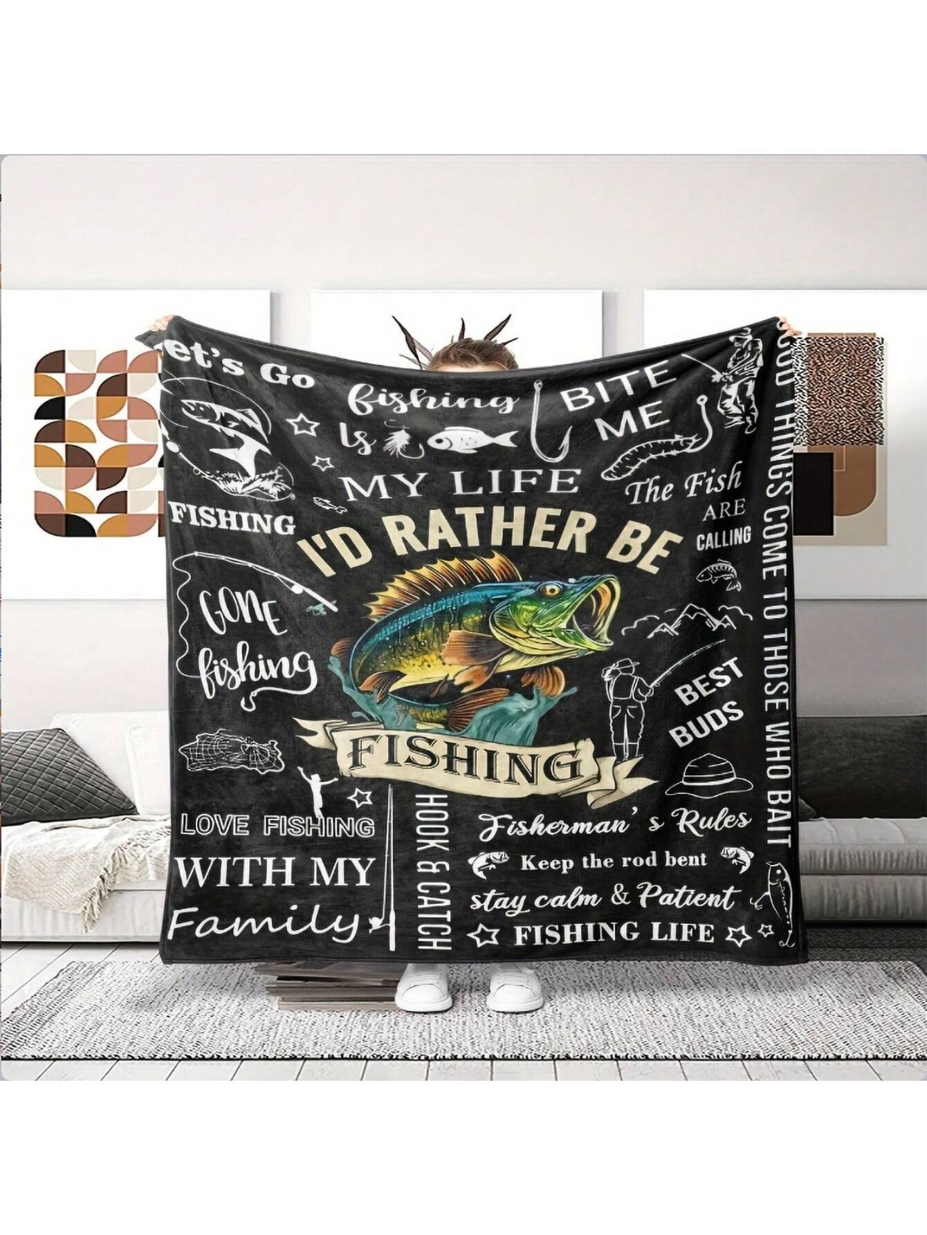 Stay warm while you reel in your next big catch with our ultra-soft flannel blanket, the perfect cozy companion for fishing enthusiasts. Its softness will take you to your happy place, even when the fish aren't biting. Get hooked on comfort with this quirky blanket.