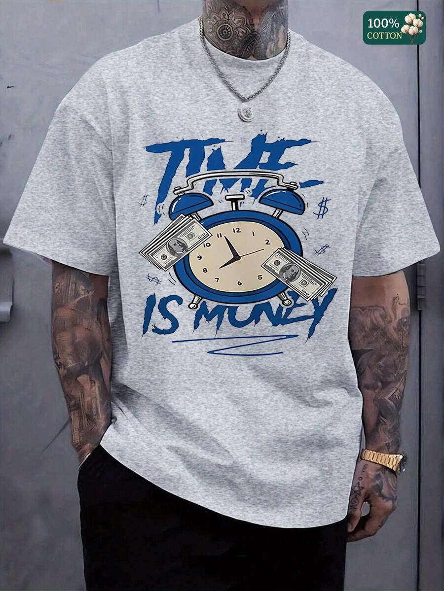 Make every minute count with this playful unisex cotton tee featuring the bold "Time Is Money" graphic. Perfect for summer, its lightweight short sleeves keep you cool while adding a fun, confident vibe to your casual look. Whether you're out and about or relaxing, this shirt reminds you to value your time in style.