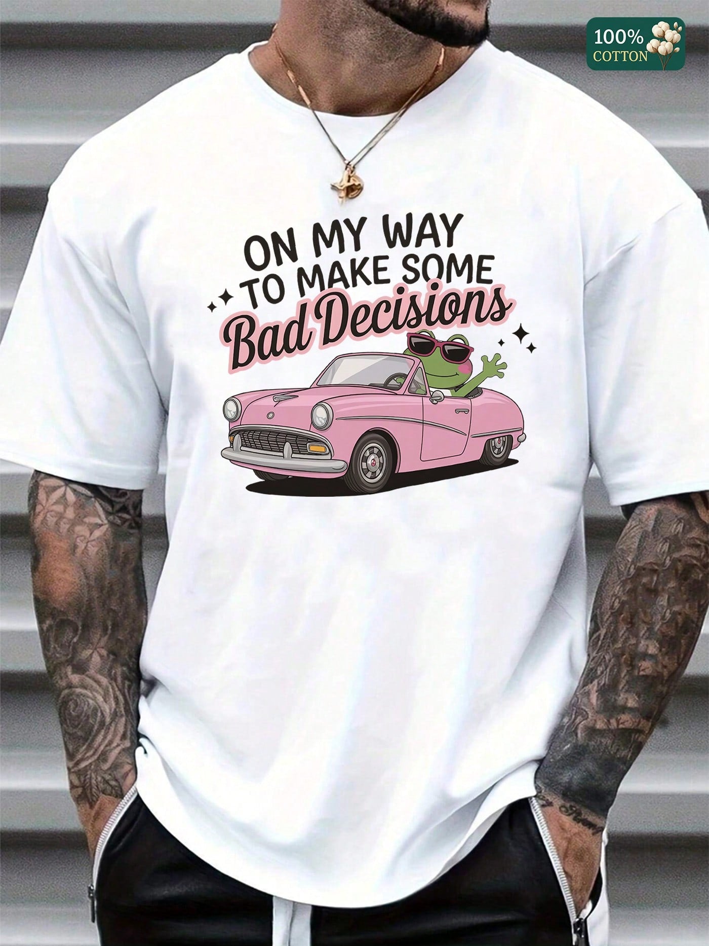 This unisex graphic tee boldly declares your adventurous spirit with the playful slogan "On My Way to Make Some Bad Decisions." Made from 100% breathable cotton, it’s perfect for keeping cool on sunny summer days while adding a fun twist to your casual wardrobe. Whether you're out with friends or just embracing carefree vibes, this shirt combines comfort and cheeky style effortlessly.