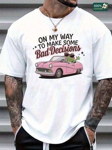 This unisex graphic tee boldly declares your adventurous spirit with the playful slogan "On My Way to Make Some Bad Decisions." Made from 100% breathable cotton, it’s perfect for keeping cool on sunny summer days while adding a fun twist to your casual wardrobe. Whether you're out with friends or just embracing carefree vibes, this shirt combines comfort and cheeky style effortlessly.