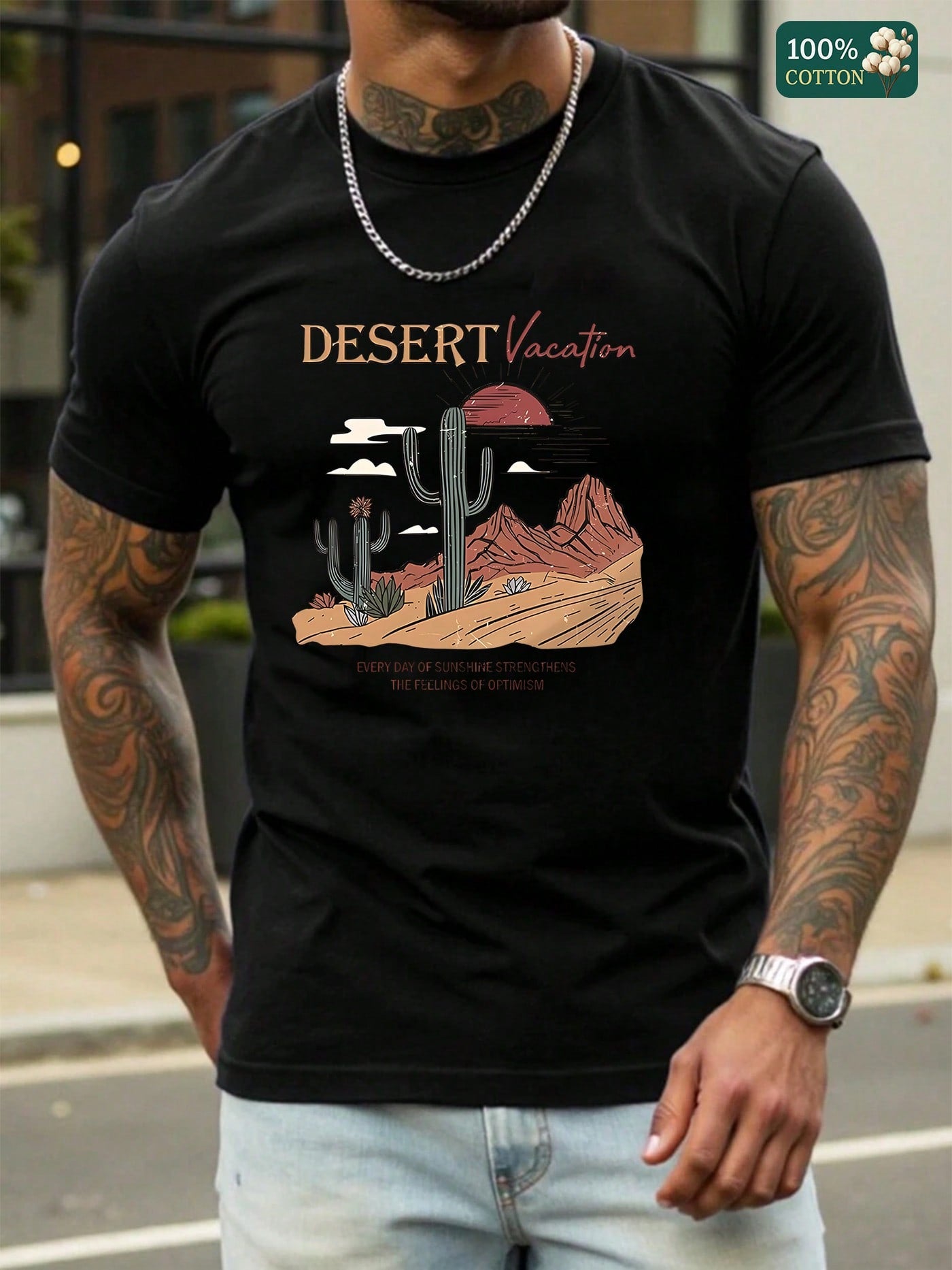 Get ready for sunny adventures with this Unisex Round Neck Graphic T-Shirt! Lightweight and breathable, it keeps you cool during desert escapes while the fun graphic adds a splash of personality to your look. Perfect for both him and her, it’s your go-to tee for carefree summer days under the wide-open sky.