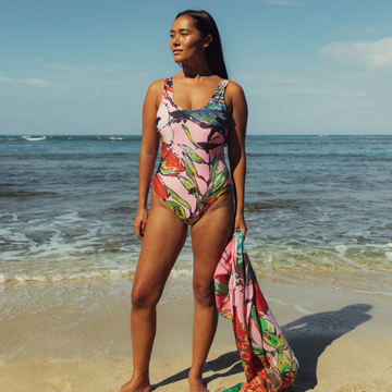 Women's Marseille One Piece Swimsuit – Elegant Mediterranean Print Beach & Resort Swimwear