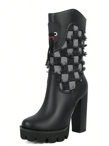 Upgrade your footwear game with our Vintage Black High Heel Riding Boots. These stylish boots feature a waterproof platform, making them perfect for any weather condition. The vintage design adds a unique touch to your outfit. Step out in confidence with these comfortable and fashionable boots.