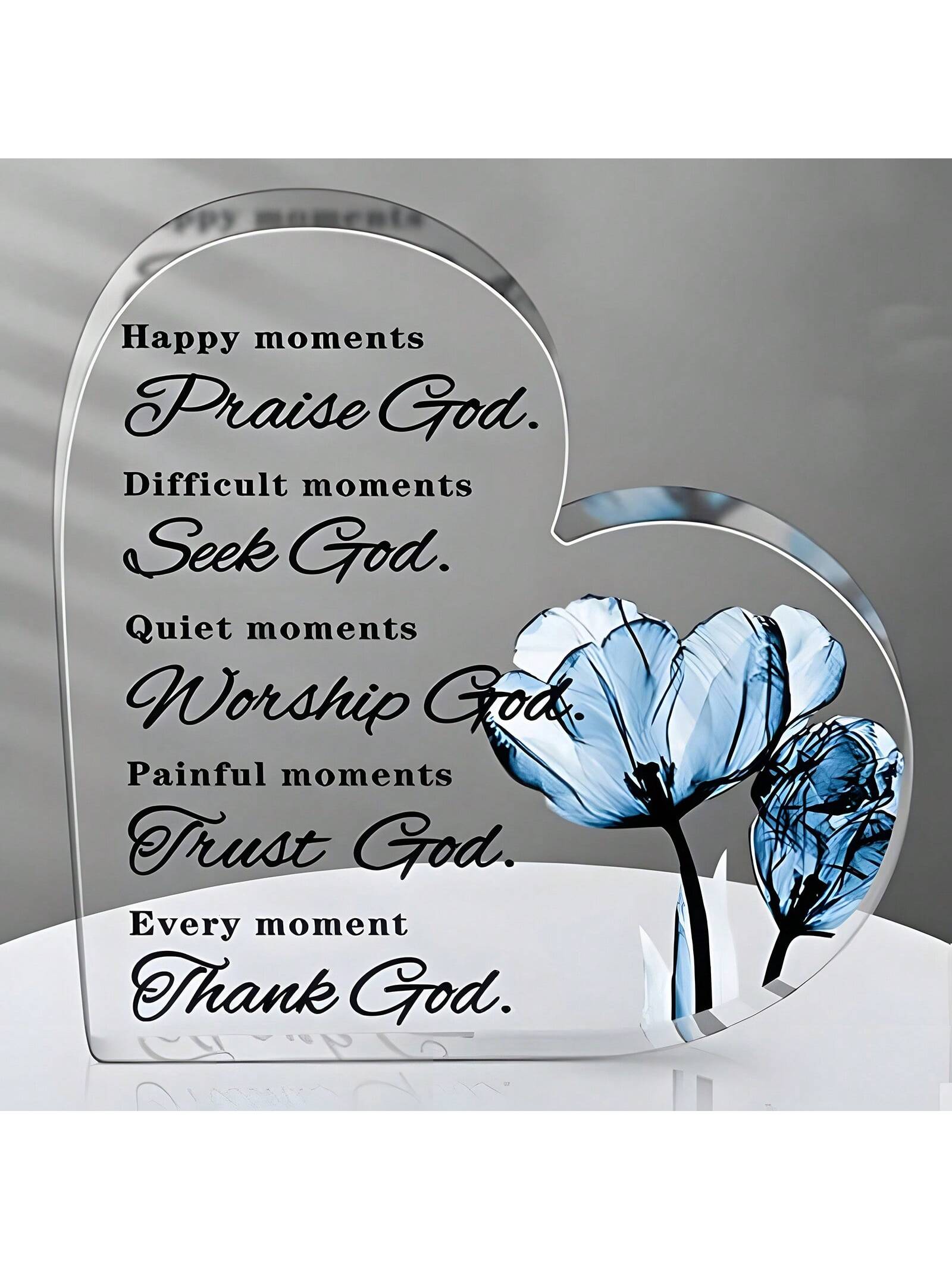 Bring a touch of faith and beauty into your home with our Uplifting Christian Bible Verse Décor. The elegant blue flower design adds a pop of color to any room while the inspiring verse uplifts your spirit. Perfect as a gift for the women in your life, this décor is a reminder of faith, hope, and love.