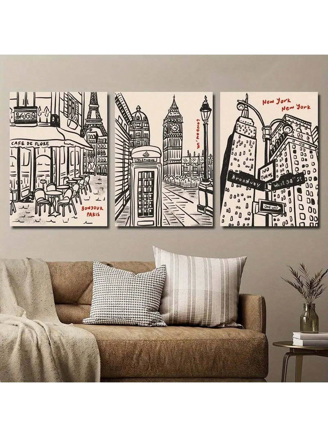 Transform your walls into a passport to the world's most iconic cities. This frameless 3-piece skyline set captures the essence of urban exploration, perfect for wanderlust warriors and city enthusiasts. Each canvas showcases stunning metropolitan silhouettes that spark conversation and inspire adventure. Lightweight and easy to hang, these modern prints bring cosmopolitan flair to any room without the commitment of frames. Whether you're dreaming of your next getaway or celebrating cities you've conquered,