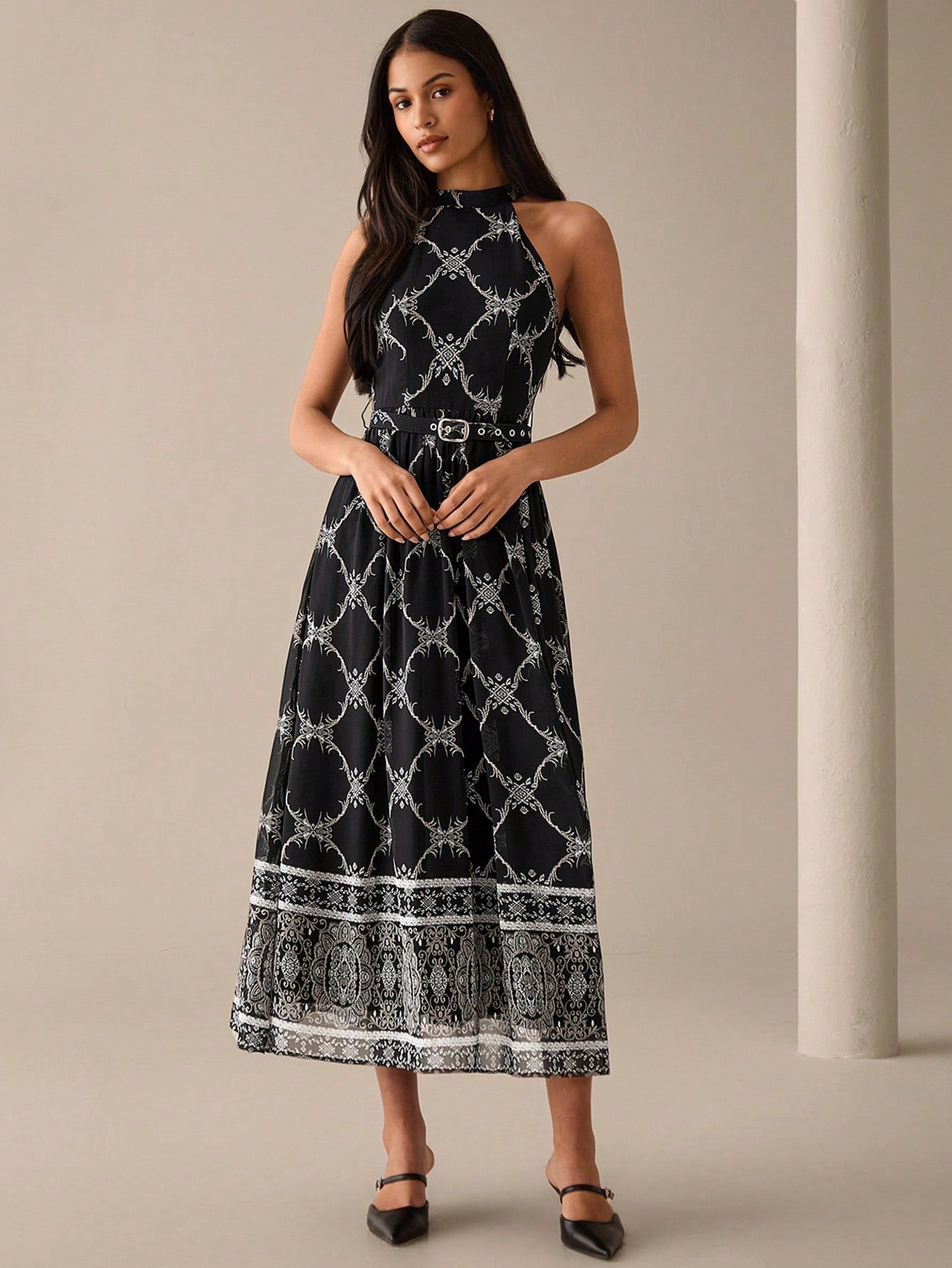 Step out in style with this Retro Floral Sleeveless Dress, designed to bring a splash of vintage charm to your urban wardrobe. The playful floral pattern pairs perfectly with the sleek metal waist belt, cinching your silhouette for an effortlessly chic look. Lightweight and breezy, it’s your go-to dress for sunny days and spontaneous adventures. Embrace your inner fashionista with a dress that’s as fun as it is fabulous!