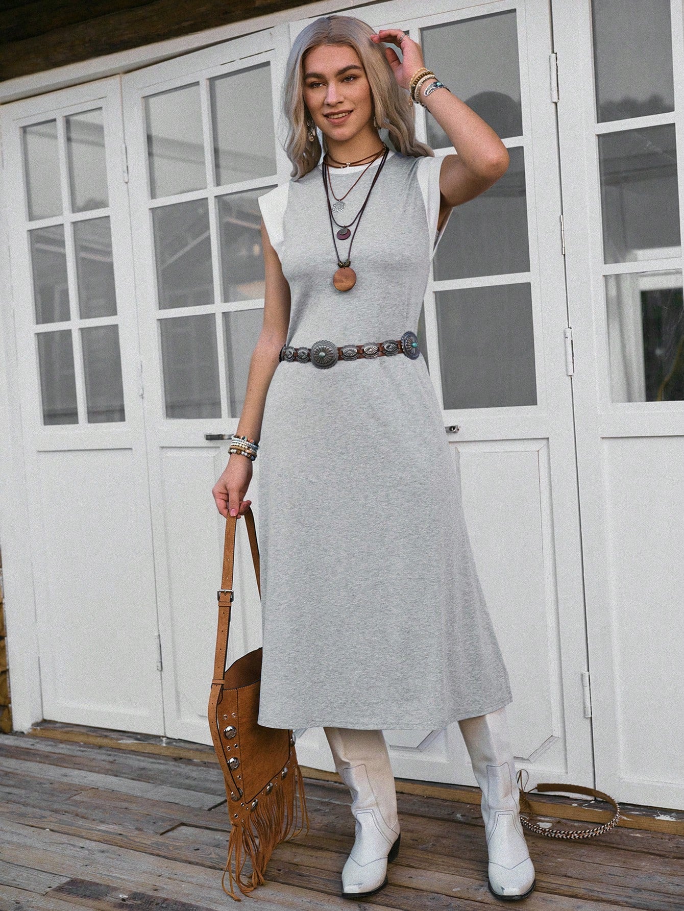 Vacation Casual Color Block Side Slit Dress for Effortless Summer Styl – Canary Houze
