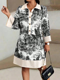 Be vacation ready with this stylish plus size printed button-up dress in a fun and unique random print. Designed for comfort and fashion, this dress is perfect for any getaway. Made with quality materials and a perfect fit, you'll feel confident and fabulous wherever you go.