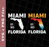 Miami Florida, Miami City, Florida Design, Retro Florida, Svg Files, Png Sublimation