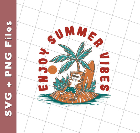 Enjoy Summer Vibes, Relax On Hawaii, Palm Tree Oasis, Svg Files, Png Sublimation