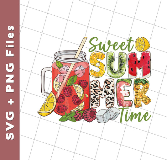 Sweet Summer Time, Summer Vacation, Fresh Summer, Svg Files, Png Sublimation