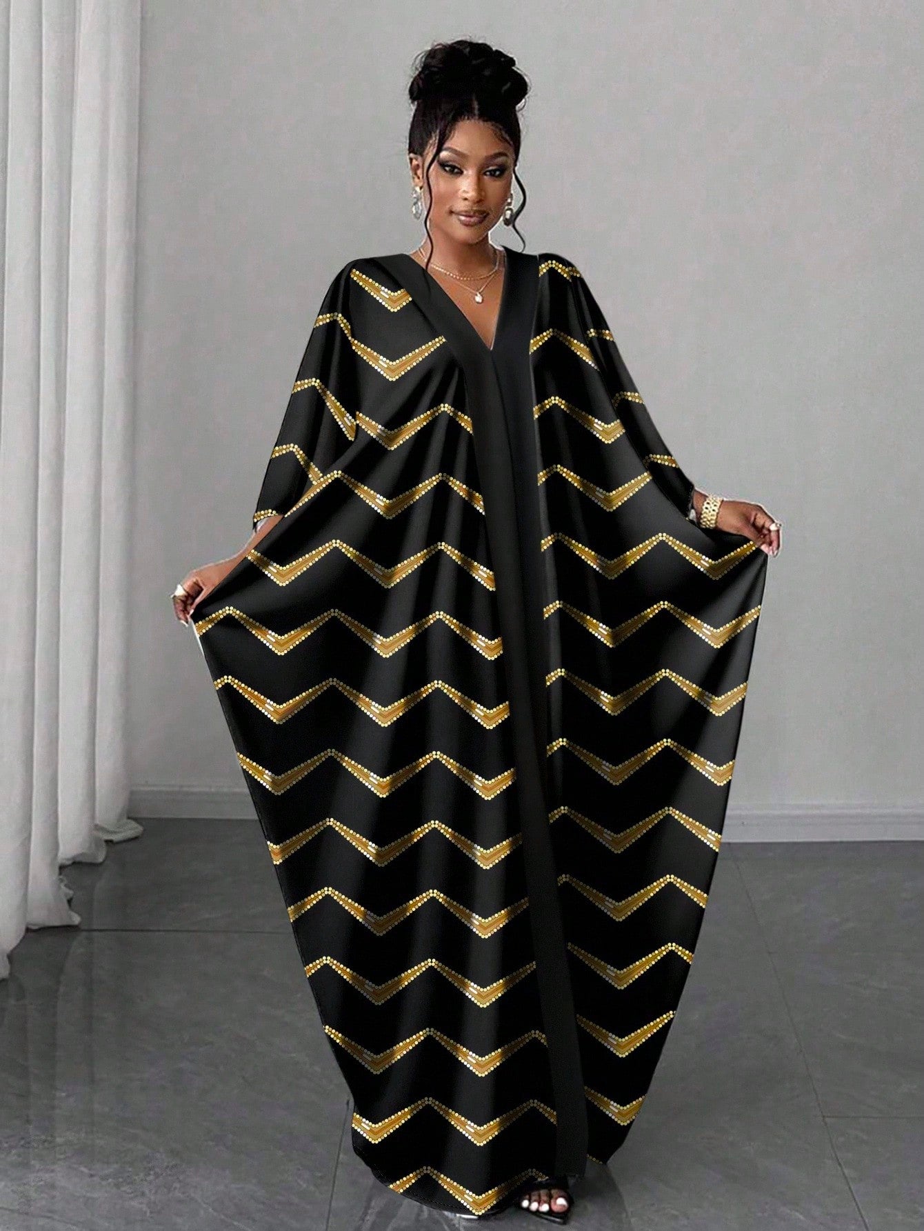 Step out in style with this playful batwing sleeve striped dress, perfect for any occasion and every season. Its loose, flowing sleeves add a fun twist while keeping you comfy all day long. The bold stripes bring a trendy vibe that’s easy to dress up or down—whether you’re headed to brunch or a night out. Embrace effortless chic and make every moment more colorful!