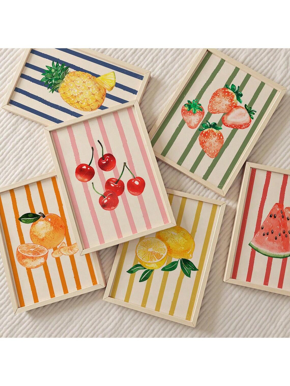 Brighten your space with this lively 6-piece fruit abstract art print set. Each minimalist piece brings a playful tropical vibe, perfect for adding a fresh and colorful touch to any room. Easy to mix and match, these prints create an inviting gallery wall that sparks joy and energizes your decor.