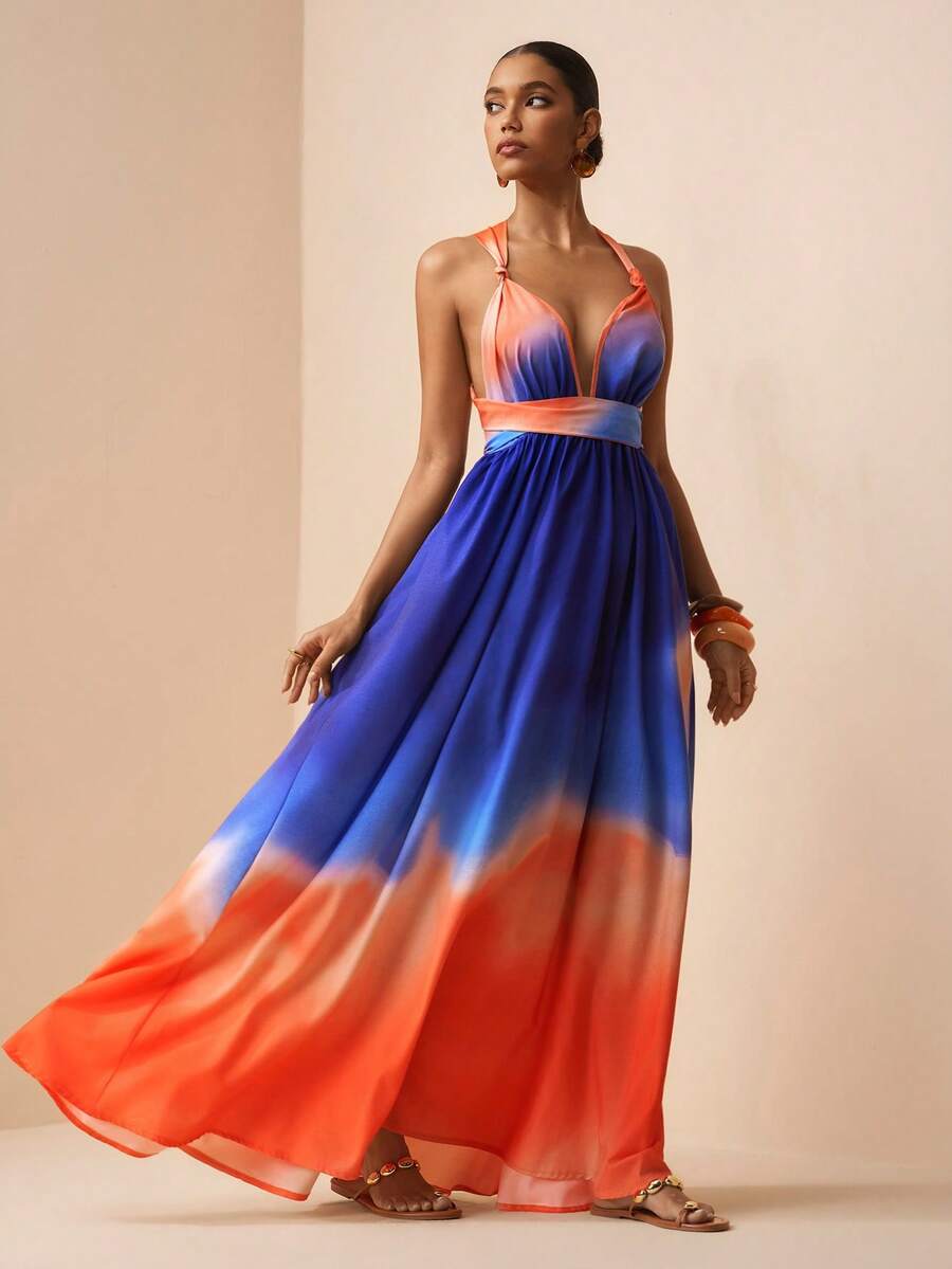 Experience the breathtaking fusion of artisanal heritage and sharp, modern architectural tailoring. This stunning blue ombre ensemble is meticulously designed for the woman who values a high-fashion, "quiet luxury" approach to seasonal dressing—the ultimate centerpiece for prestigious music festivals, exclusive coastal soirées, and high-authority spring outings.
