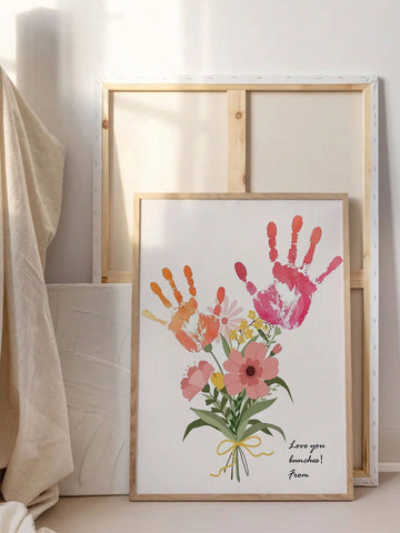 Surprise your mom with this Vibrant Floral Handprint Bouquet Canvas Art! Perfectly crafted for home decor and the perfect Mother's Day gift. The colorful flowers will bring life and happiness into any room. Show your love with this playful addition to your home.