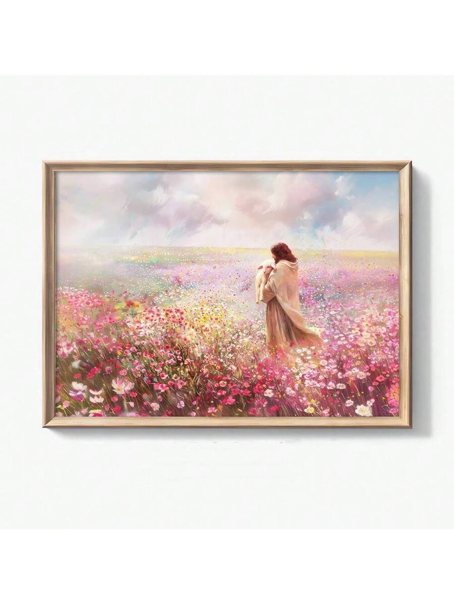 Bring spiritual inspiration into your space with this vibrant floral canvas art featuring the Lamb of God. The minimalist design combines bold, multicolor florals with meaningful Christian imagery, creating a striking focal point for any room. Perfect for living rooms, bedrooms, home offices, or dorms, this graphic canvas adds warmth and faith-centered beauty to your décor. Made from durable chemical fiber material, it's an affordable way to express your beliefs while enhancing your interior style.