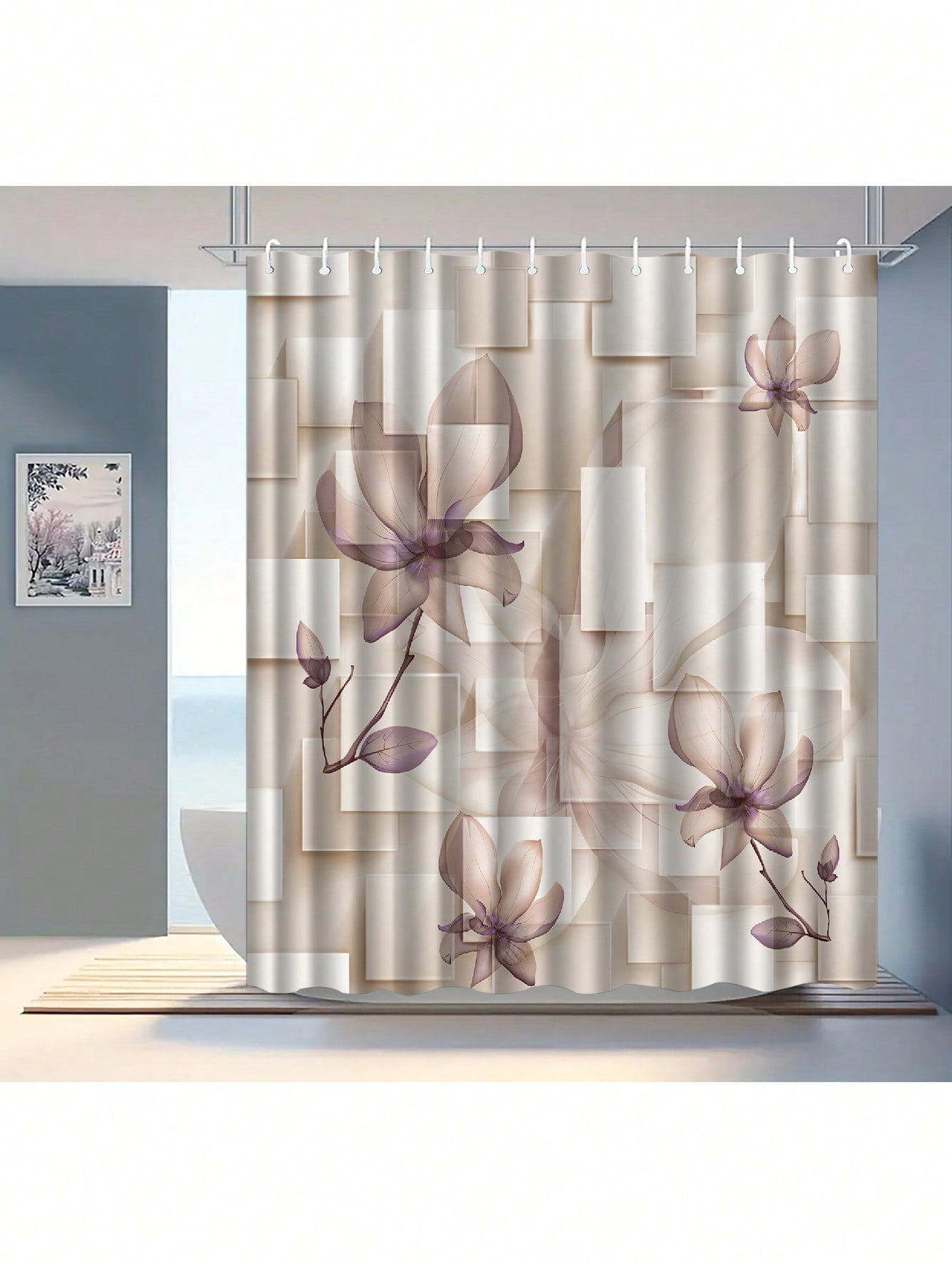 Add some flower power to your bathroom with our Vibrant Floral Shower Curtain! Its waterproof and mold-proof material makes it an essential for any bathroom. Say goodbye to boring showers and hello to a blooming good time.